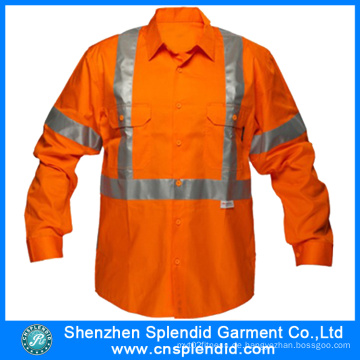 X Rücken Hohe Sichtbarkeit Orange Arbeit Herren Shirt Hersteller